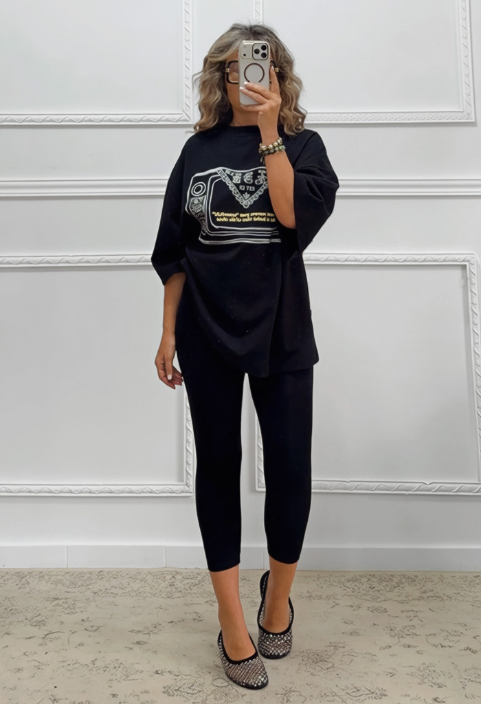 Oversized t-shirt με τύπωμα Oversized t-shirt με τύπωμα