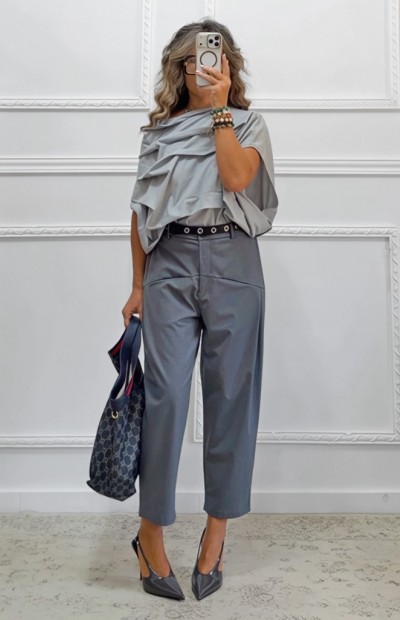 Παντελόνι baggy γκρι