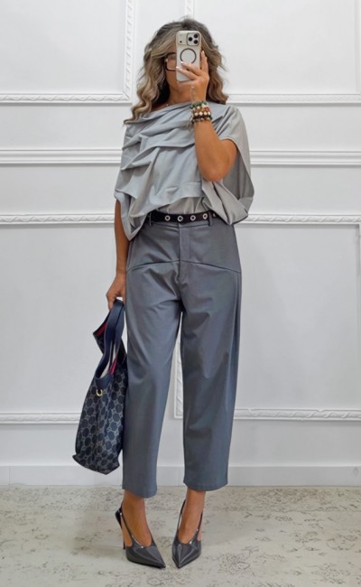 Παντελόνι baggy γκρι