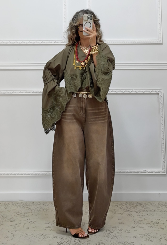 Boho πουκαμίσα χακί Boho πουκαμίσα χακί
