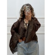 Boho πουκαμίσα καφέ