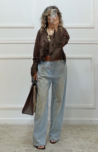 Boho πουκαμίσα καφέ Boho πουκαμίσα καφέ