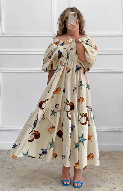 Μακρύ φόρεμα με print