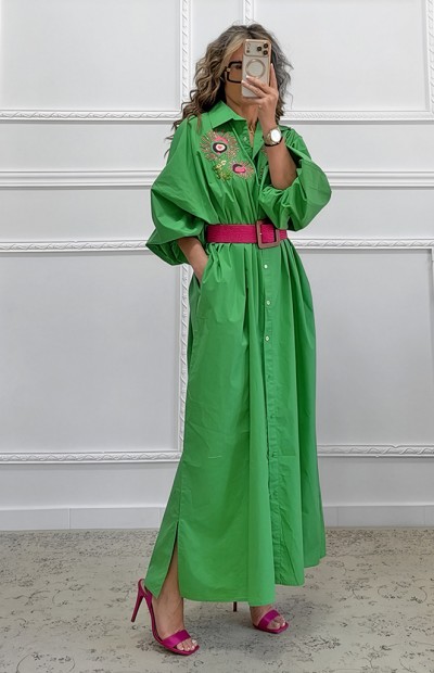 Καφτάνι με κεντήματα πράσινο Καφτάνι με κεντήματα πράσινο