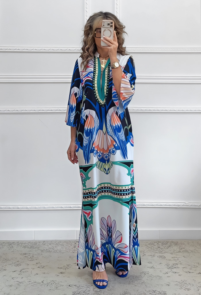 Μακρύ καφτάνι με print