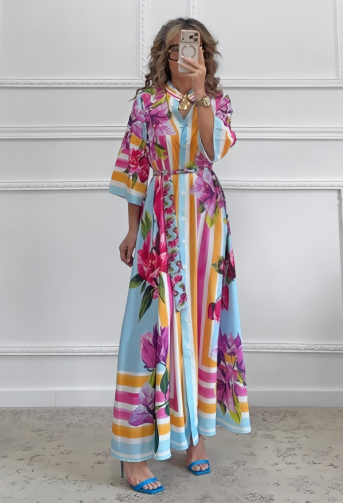 Μακρύ φόρεμα με print