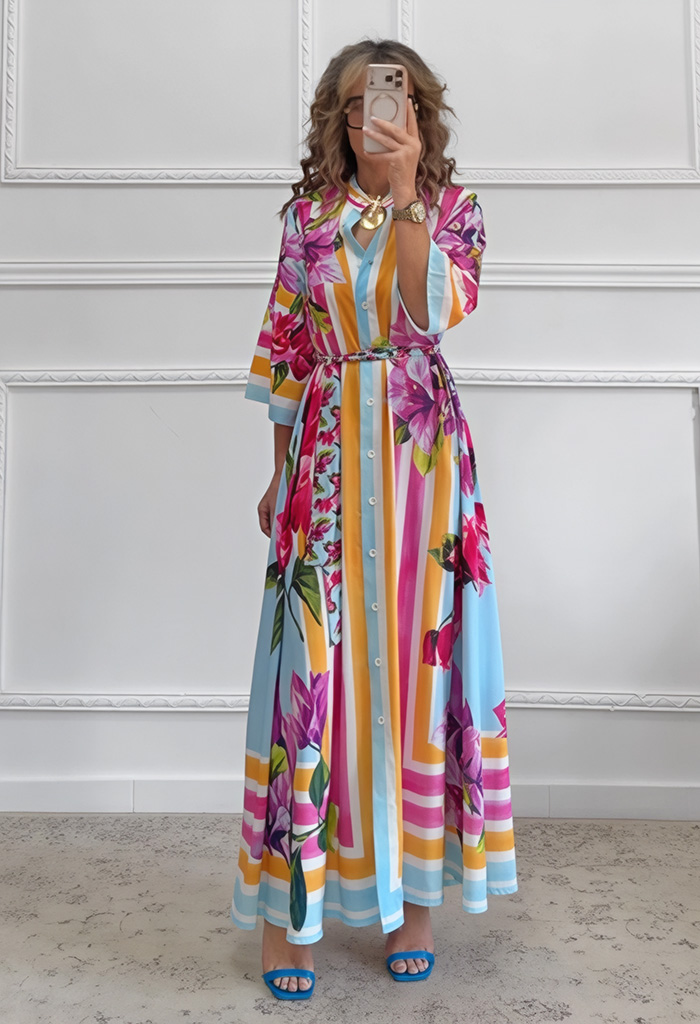 Μακρύ φόρεμα με print