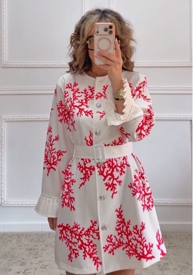 Mini φόρεμα με coral print