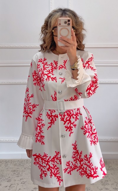 Mini φόρεμα με coral print