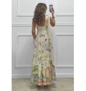 Λινό φόρεμα με τιράντες