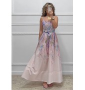 Λινό φόρεμα με τιράντες