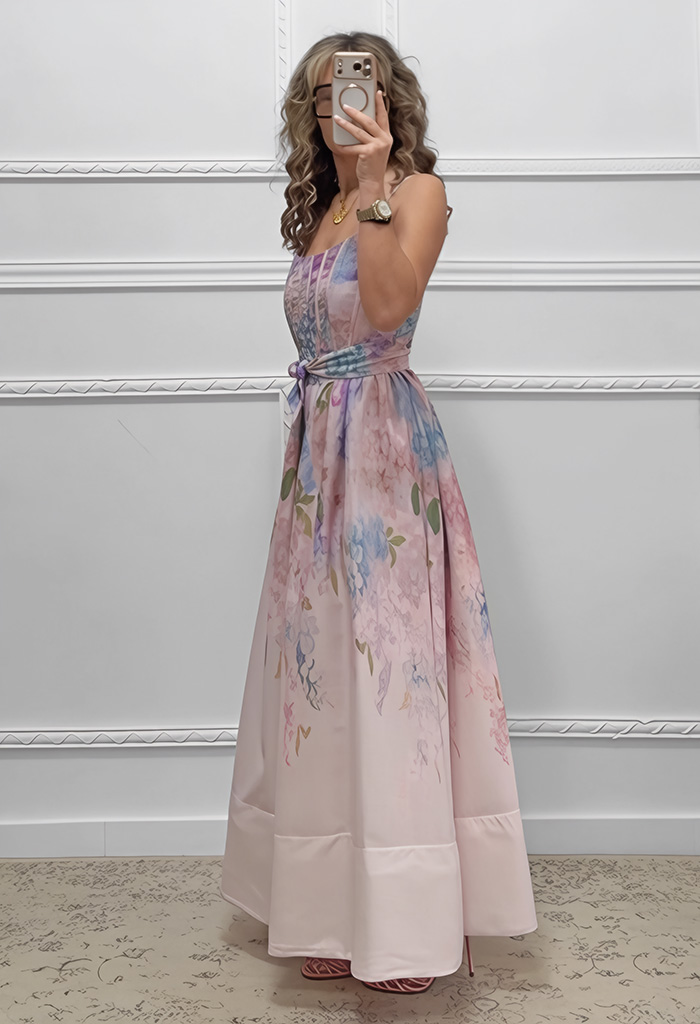 Λινό φόρεμα με τιράντες