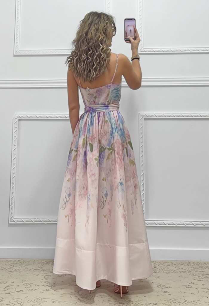 Λινό φόρεμα με τιράντες