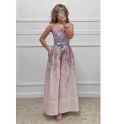 Λινό φόρεμα με τιράντες