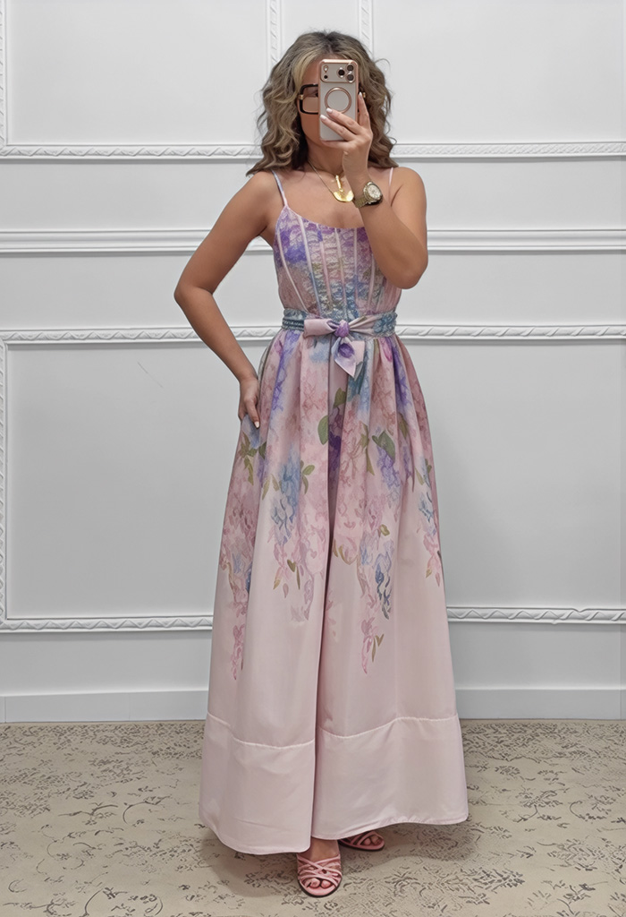 Λινό φόρεμα με τιράντες