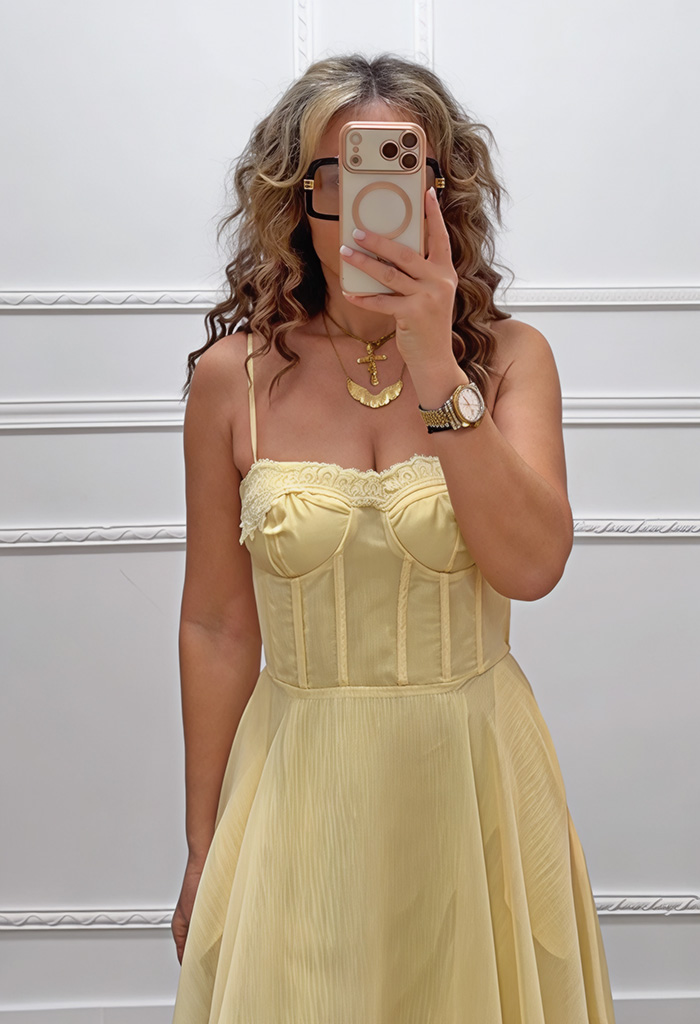 Μακρύ φόρεμα κίτρινο