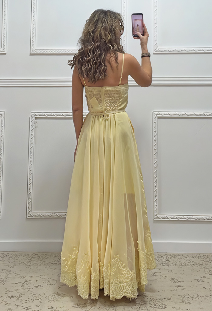 Μακρύ φόρεμα κίτρινο