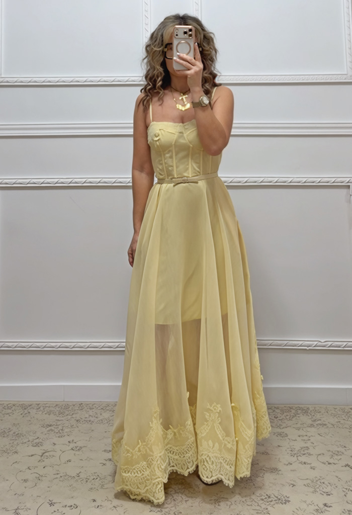 Μακρύ φόρεμα κίτρινο
