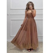 Μακρύ φόρεμα σοκολατί