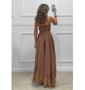 Μακρύ φόρεμα σοκολατί