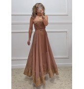 Μακρύ φόρεμα σοκολατί