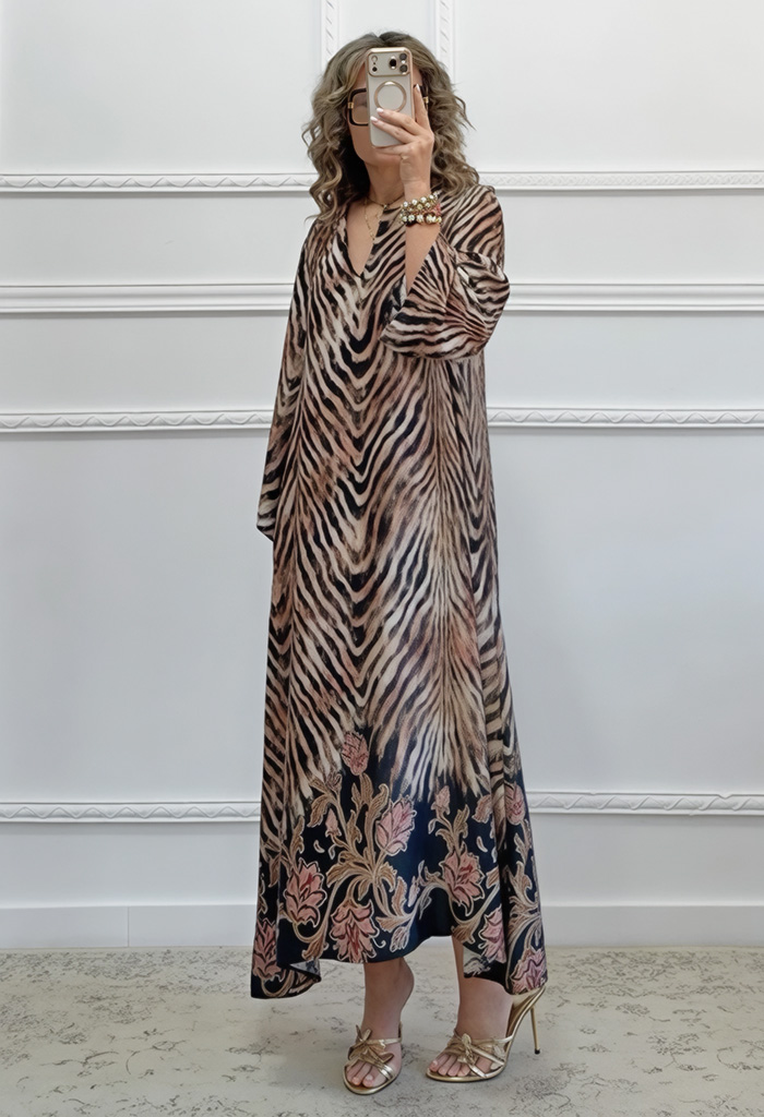 Καφτάνι με zebra print Καφτάνι με zebra print