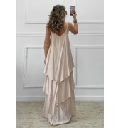 Φόρεμα με βολάν nude Φόρεμα με βολάν nude