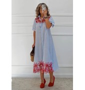 Σεμιζιέ ριγέ φόρεμα Σεμιζιέ ριγέ φόρεμα