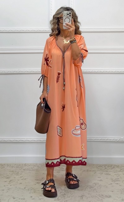 Boho μακρύ καφτάνι