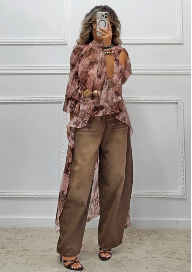 Boho ασύμμετρη τουνίκ