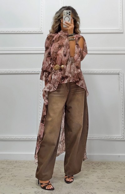 Boho ασύμμετρη τουνίκ