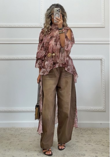 Boho ασύμμετρη τουνίκ