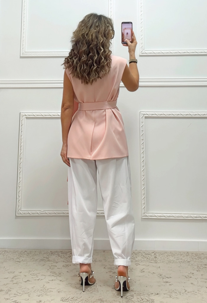 Oversized γιλέκο ροζ