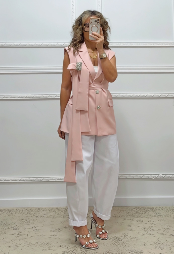 Oversized γιλέκο ροζ