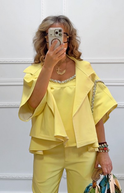Oversized μπολερό κίτρινο Oversized μπολερό κίτρινο