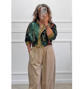 Cropped jacket με παγιέτες