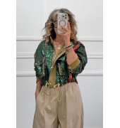 Cropped jacket με παγιέτες