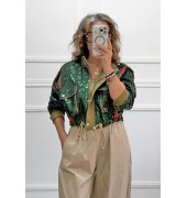 Cropped jacket με παγιέτες