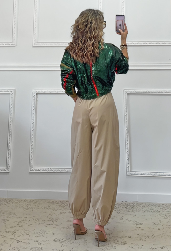 Cropped jacket με παγιέτες