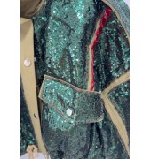 Cropped jacket με παγιέτες