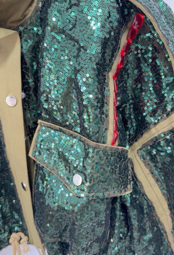 Cropped jacket με παγιέτες