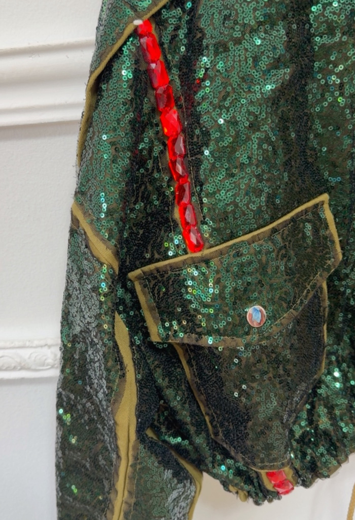Cropped jacket με παγιέτες