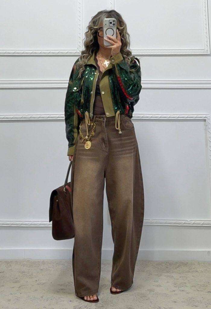 Cropped jacket με παγιέτες Cropped jacket με παγιέτες
