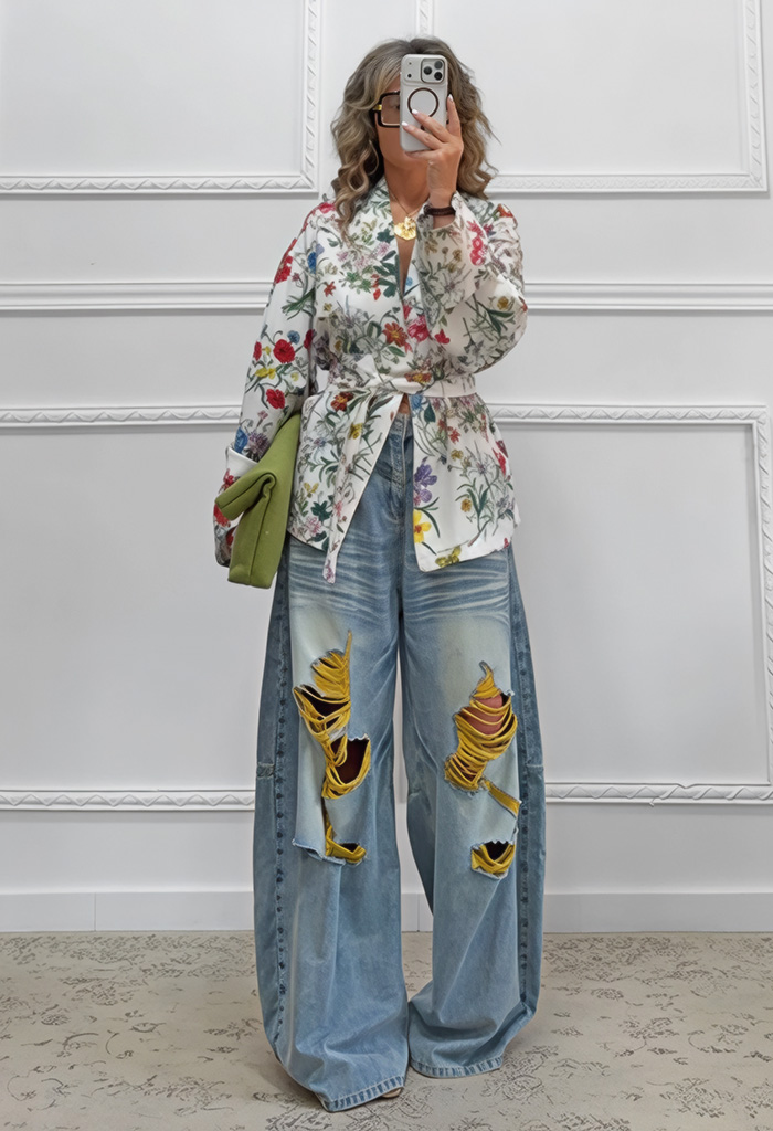 Floral κιμονό