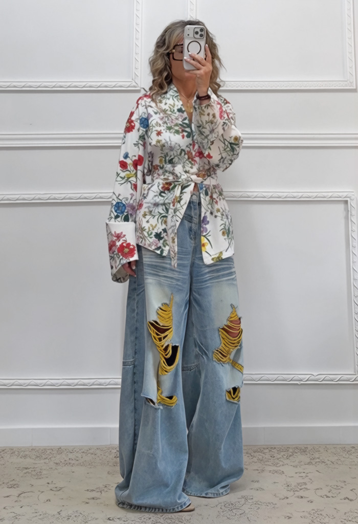 Floral κιμονό