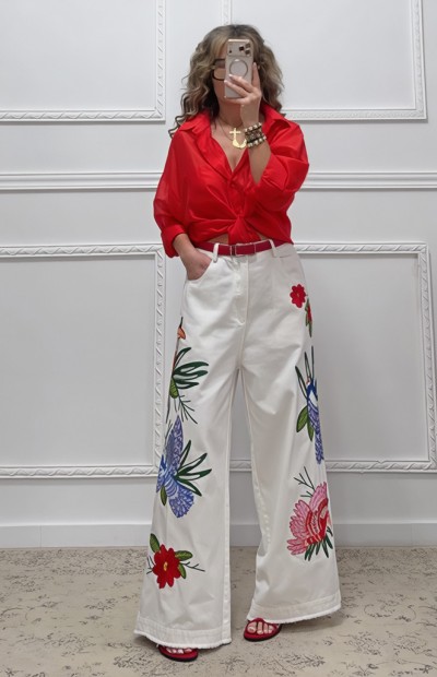 Παντελόνι με κεντήματα