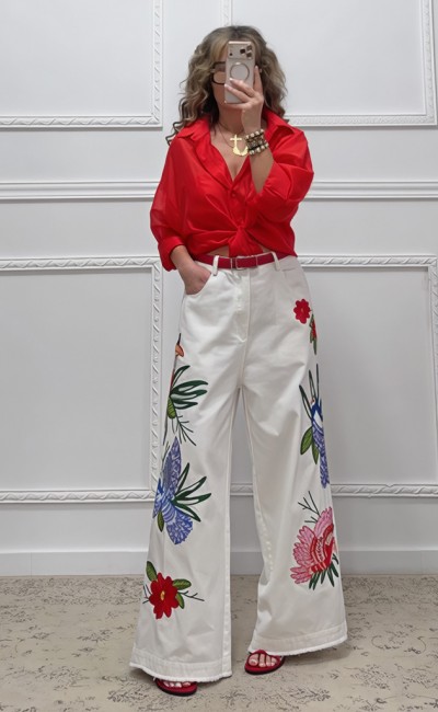 Ημιδιάφανο πουκάμισο κόκκινο