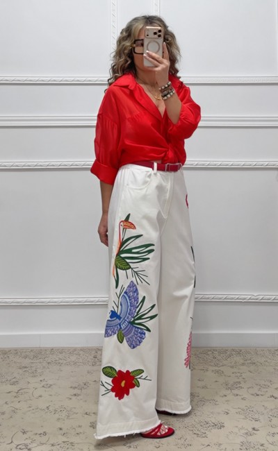 Παντελόνι με κεντήματα