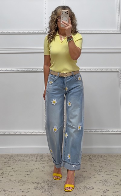 Μπλούζα πόλο κίτρινη