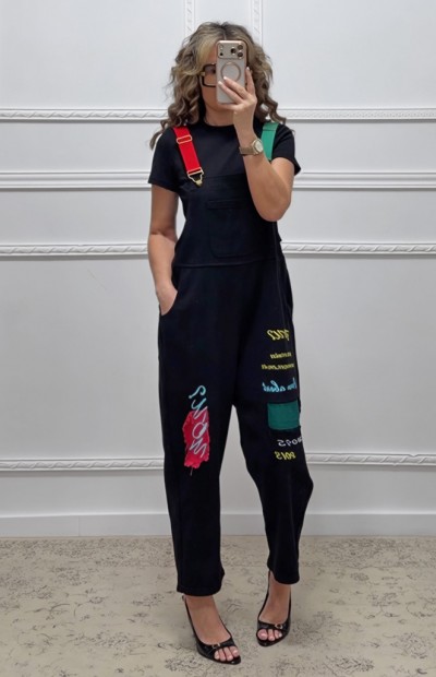 Denim σαλοπέτα μαύρη